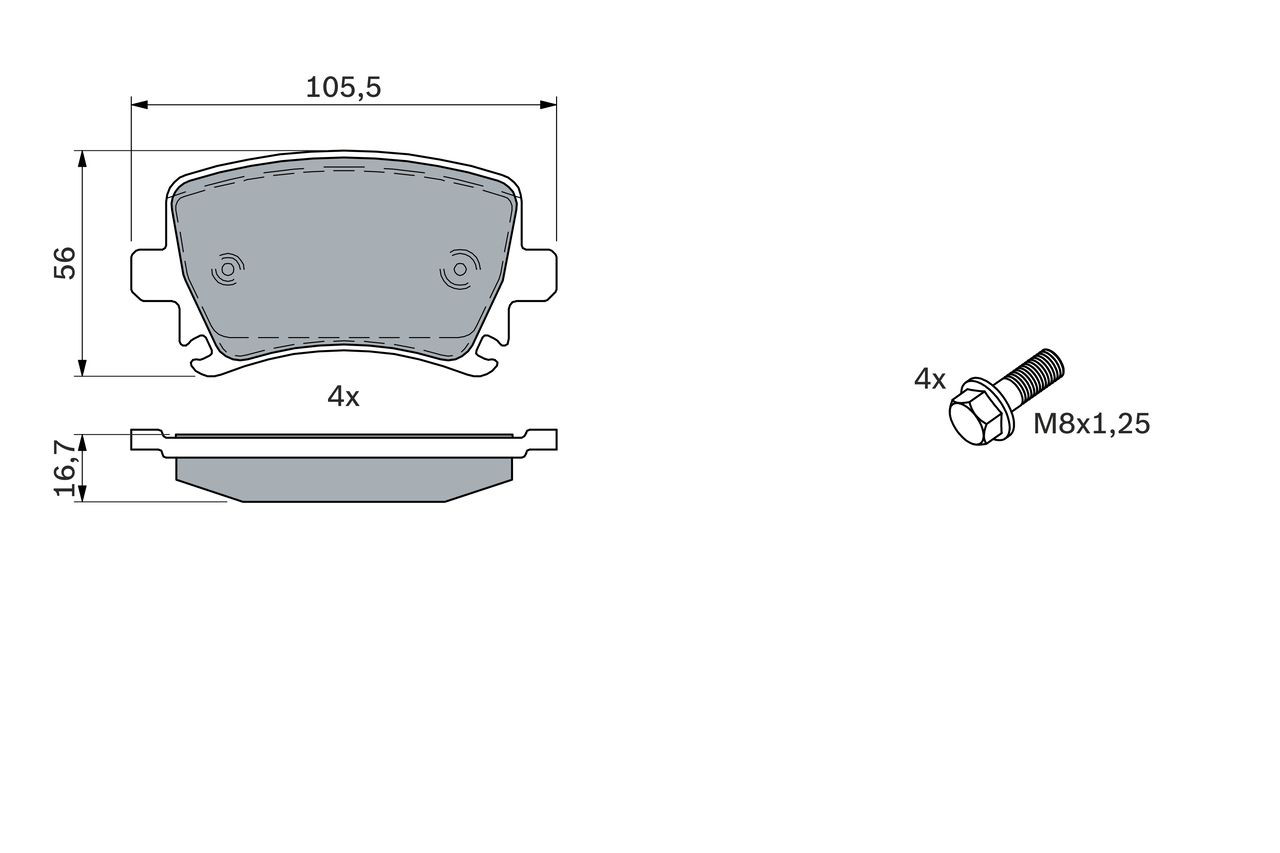 0986494053 Bosch Колодки тормозные дисковые комплект