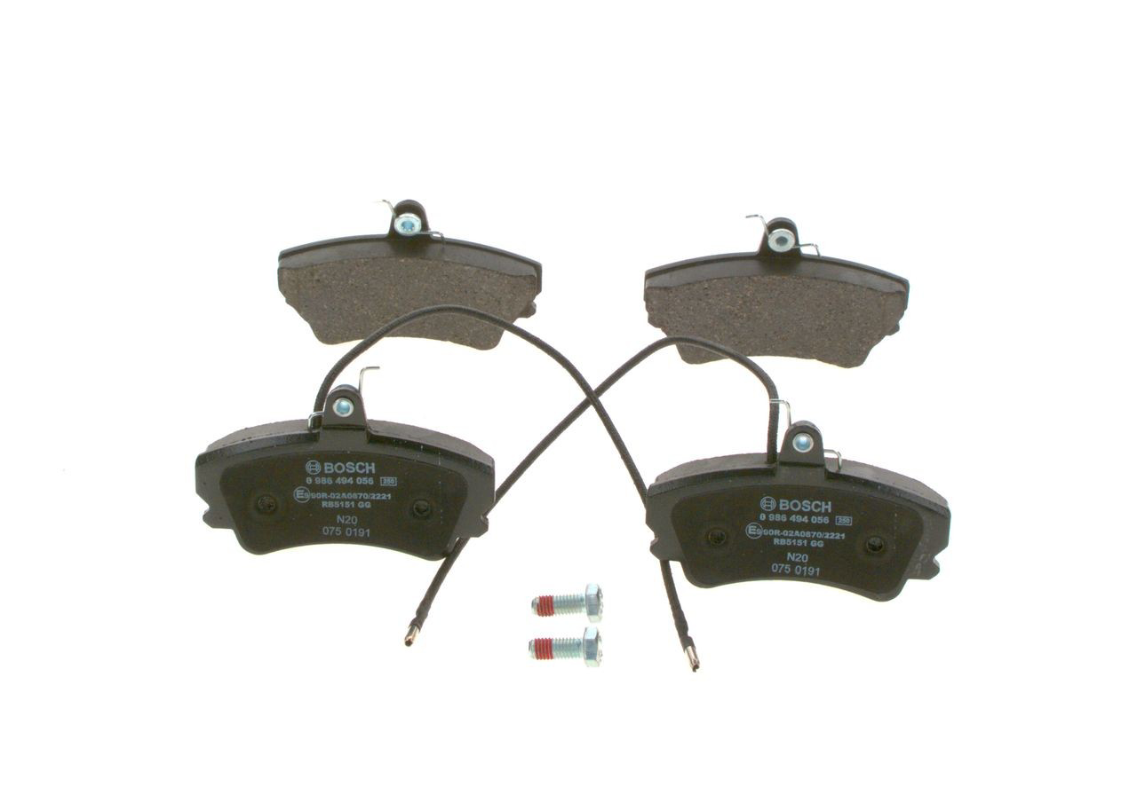 Передние тормозные колодки 0986494056 Bosch