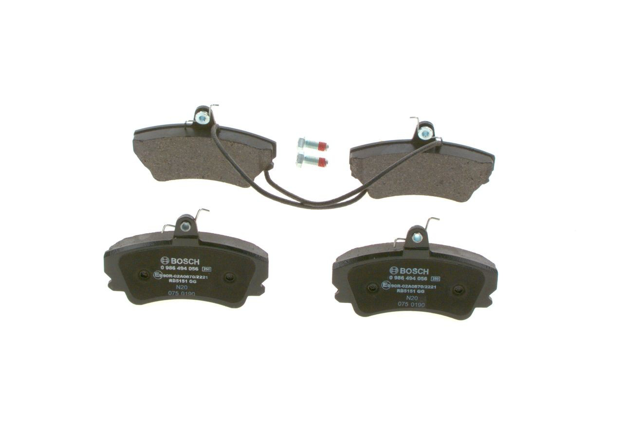 Тормозные колодки Bosch 0986494056