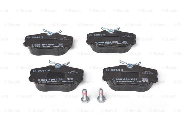 Купить 0986494058 Bosch Колодки тормозные задние, дисковые