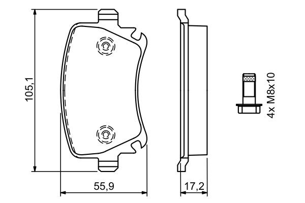 Купить 0986494062 Bosch Колодки тормозные задние, дисковые