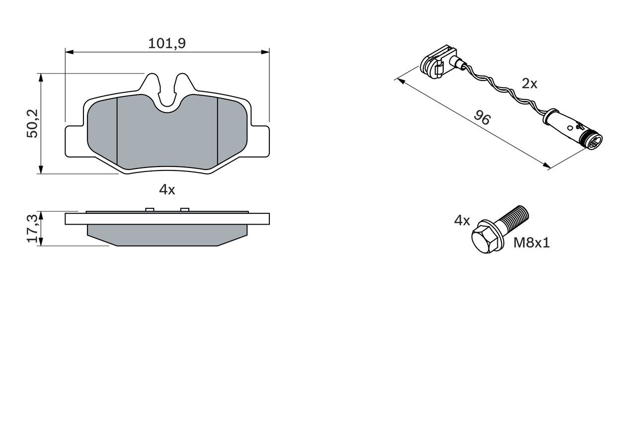 Задние тормозные колодки 0986494082 Bosch