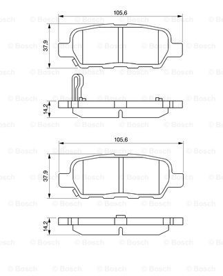 Купить 0986494090 Bosch Колодки тормозные задние, дисковые