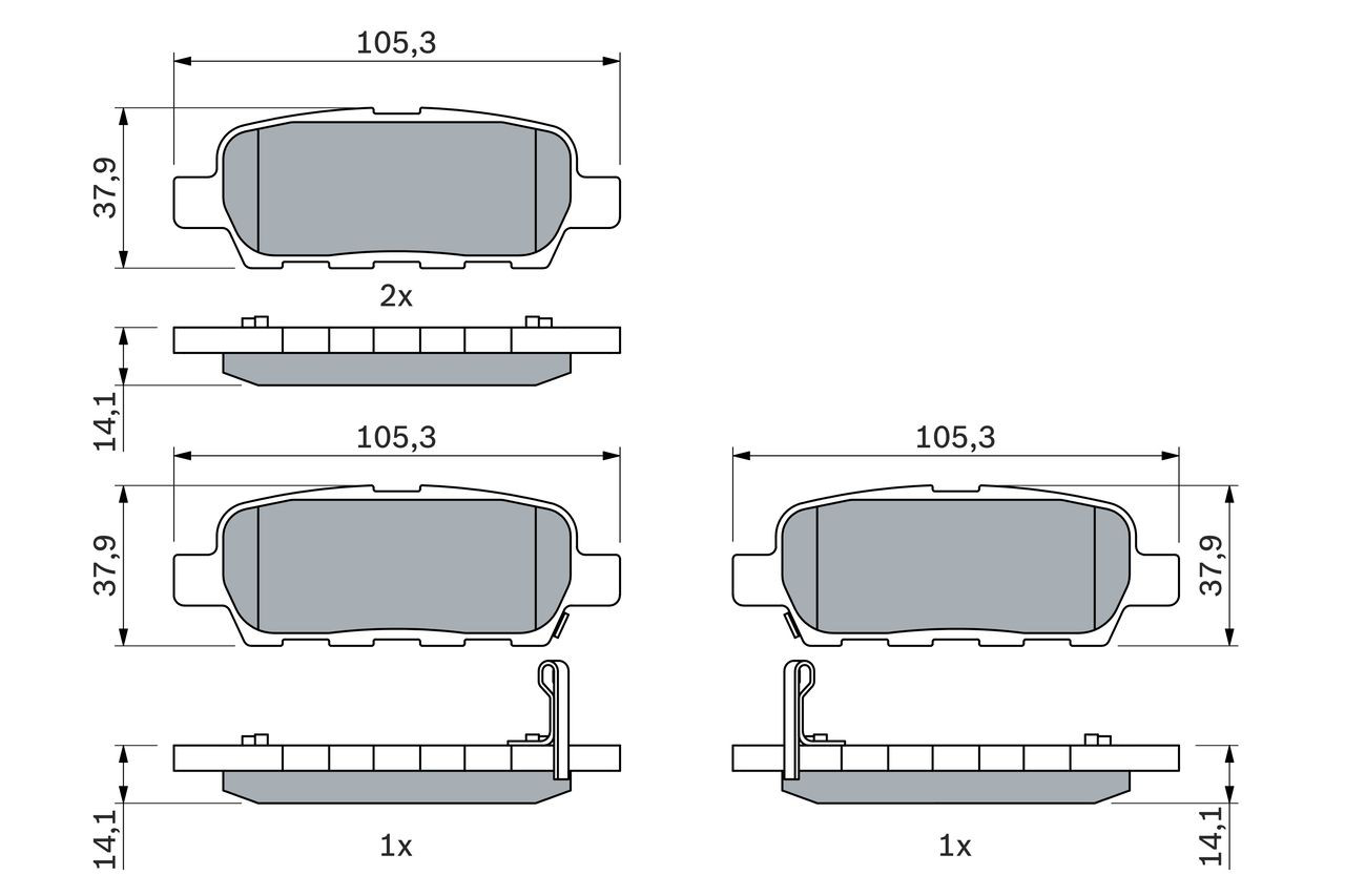 Задние тормозные колодки 0986494090 Bosch