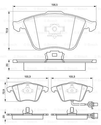 Купить 0986494103 Bosch Колодки тормозные