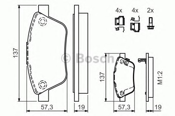Передние тормозные колодки 0986494157 Bosch