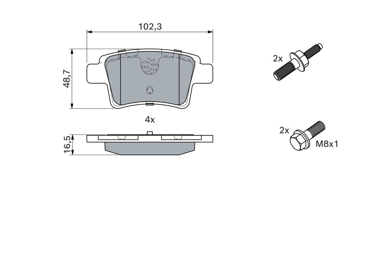 Задние тормозные колодки 0986494199 Bosch
