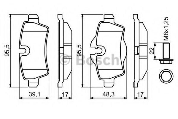 Задние тормозные колодки 0986494242 Bosch