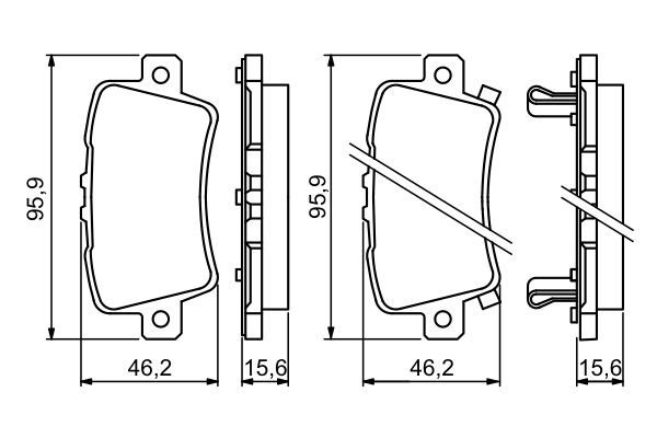 Задние тормозные колодки 0986494249 Bosch
