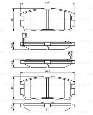 Купить 0986494251 Bosch Колодки тормозные задние, дисковые