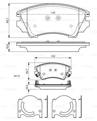 Передние тормозные колодки 0986494275 Bosch
