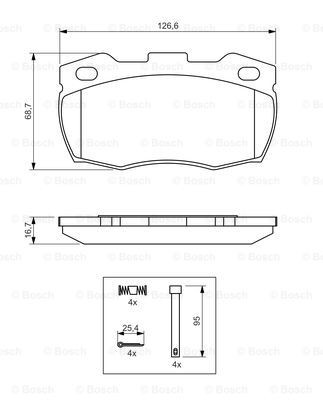 Купить 0986494291 Bosch Колодки тормозные