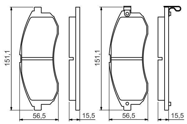 Колодки тормозные передние дисковые BOSCH 0986494362
