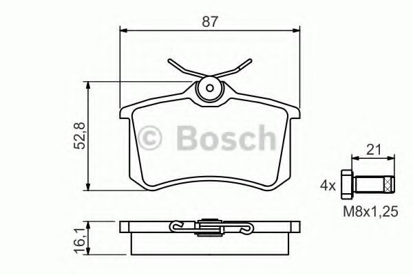 Купить 0986494399 Bosch Колодки тормозные задние, дисковые