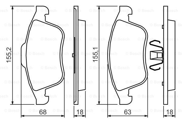 Передние тормозные колодки 0986494401 Bosch