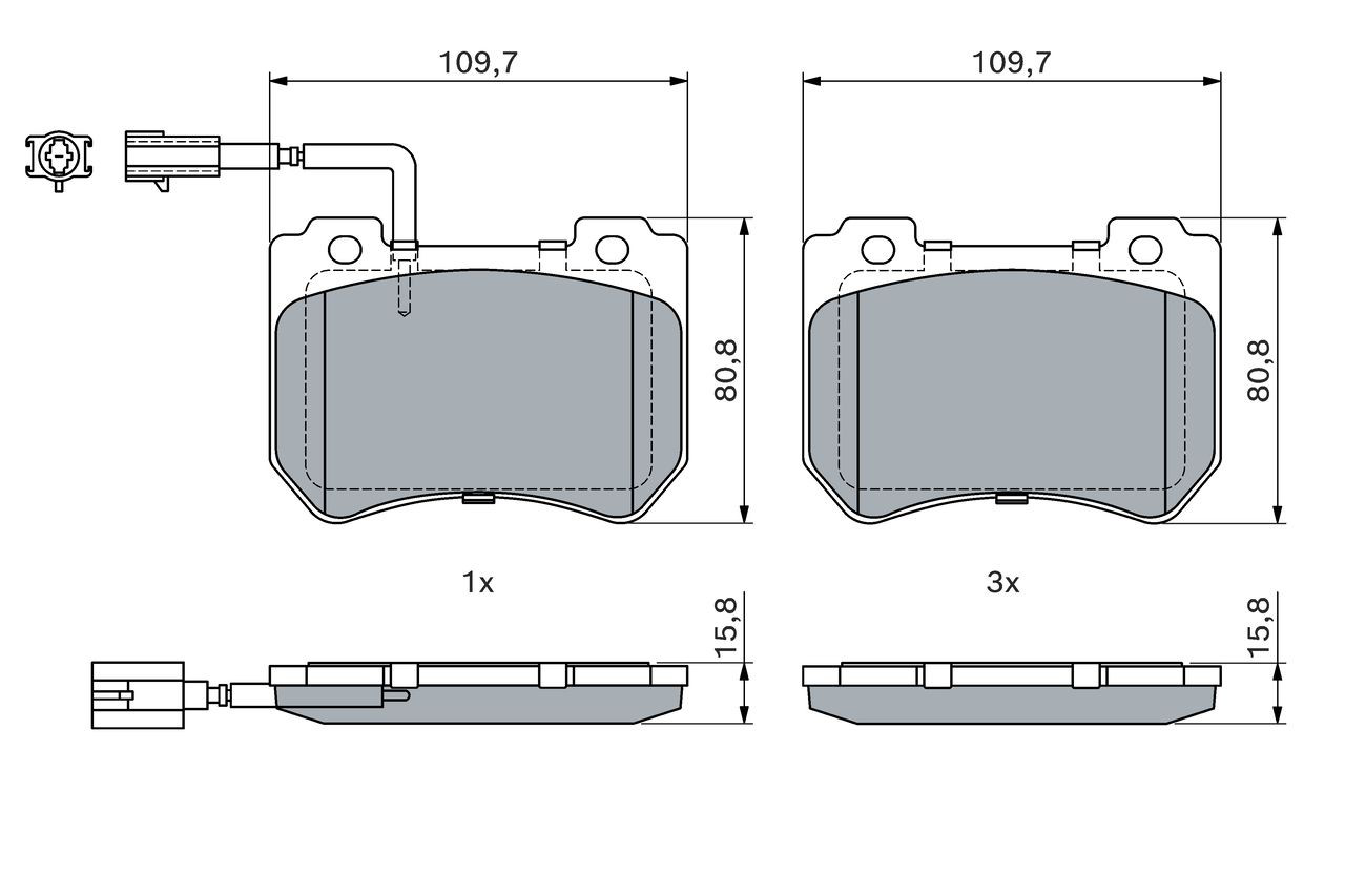 Тормозные колодки Bosch 0986494402