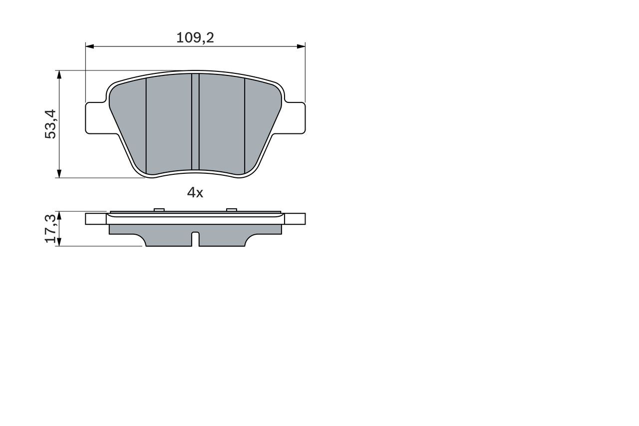 Задние тормозные колодки 0986494416 Bosch