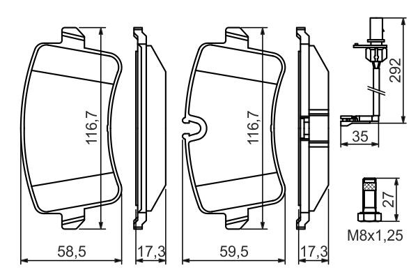 Купить 0986494446 Bosch Колодки тормозные задние, дисковые