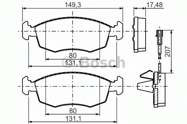 0986494463 Bosch Колодки передние