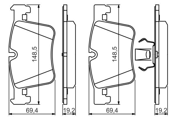 Передние тормозные колодки 0986494487 Bosch