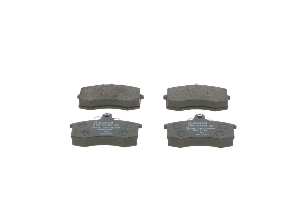 Передние тормозные колодки 0986494533 Bosch