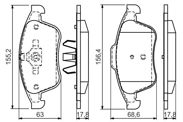 0986494556 Bosch Колодки передние