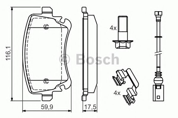 Колодки дисковые  Bosch 0986494583 цена, от 22.57 USD