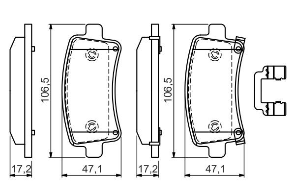 Купить 0986494586 Bosch Колодки тормозные задние, дисковые