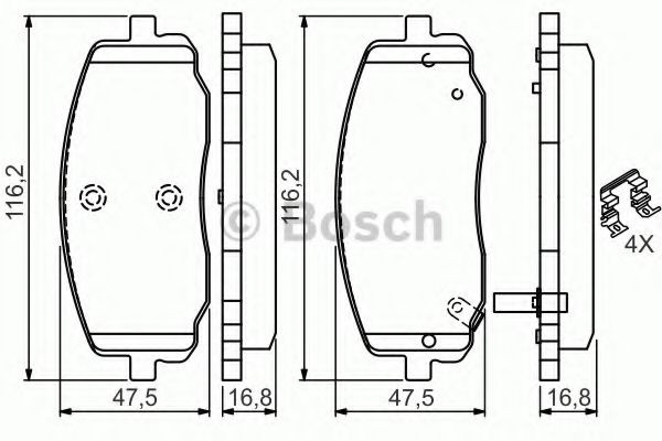 Тормозные колодки Bosch 0986494594