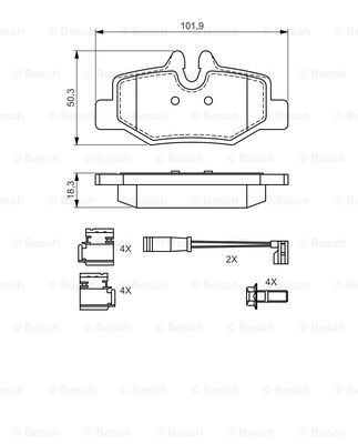 Купить 0986494603 Bosch Колодки тормозные задние, дисковые