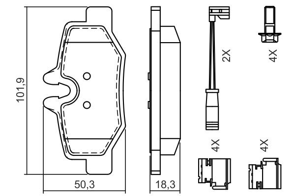 Задние тормозные колодки 0986494603 Bosch