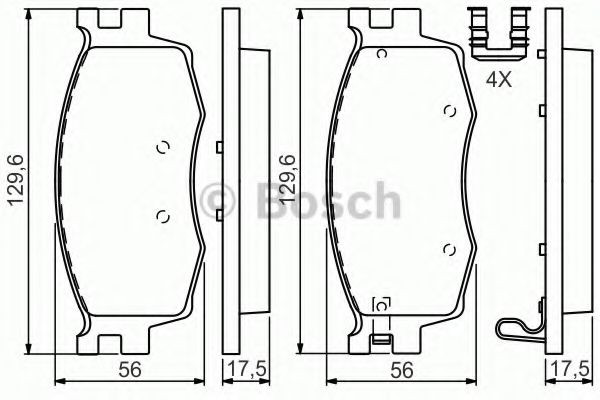 Передние тормозные колодки 0986494617 Bosch