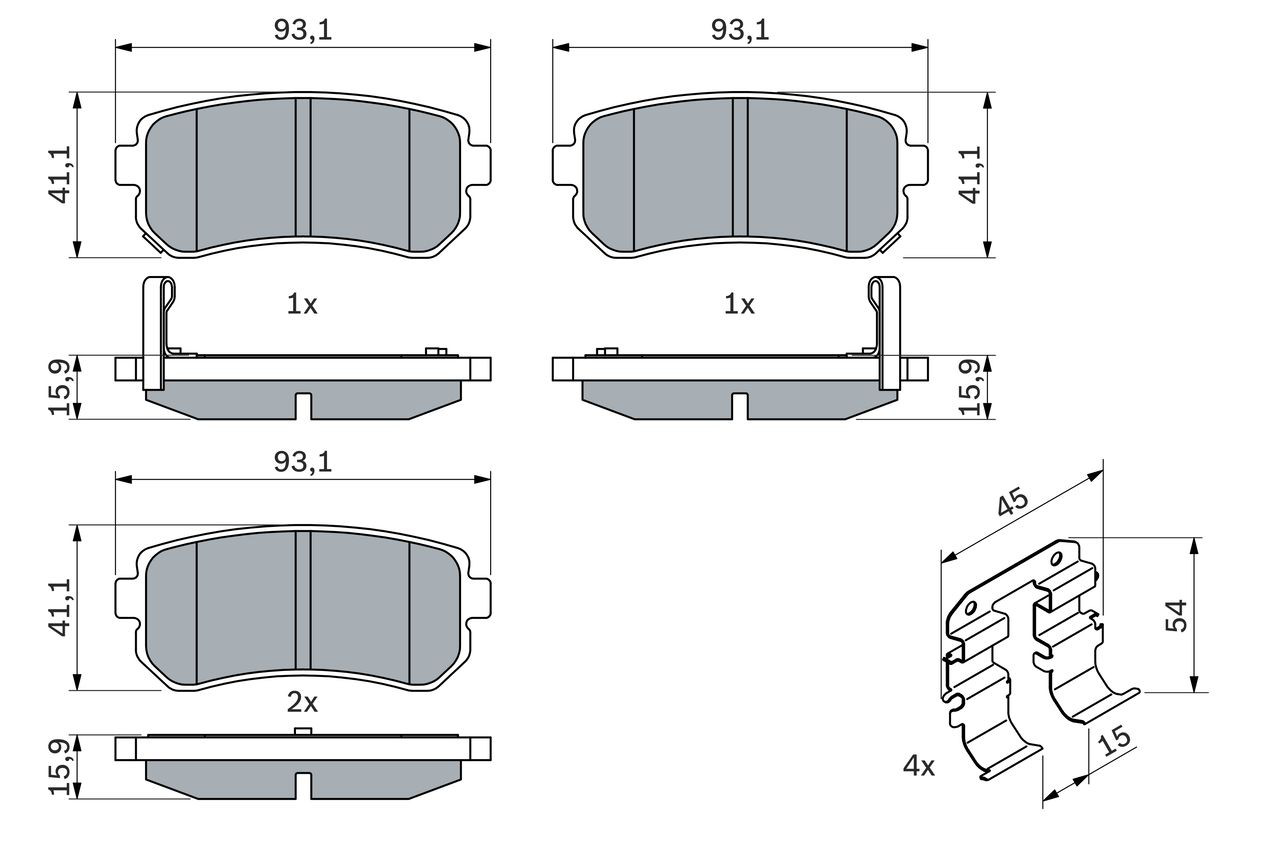 0986494627 Bosch Колодки тормозные дисковые комплект