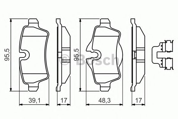 Купить 0986494645 Bosch Колодки тормозные задние, дисковые