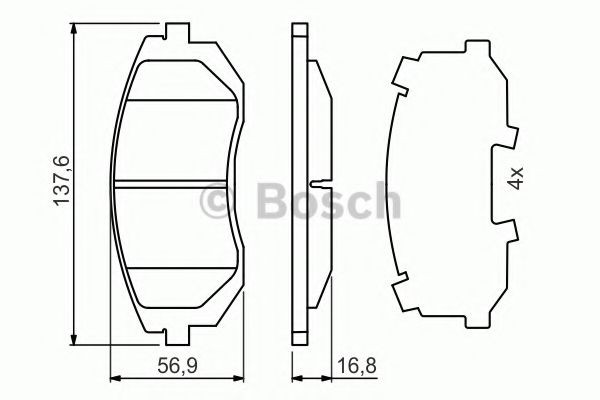 0986494653 Bosch Колодки передние