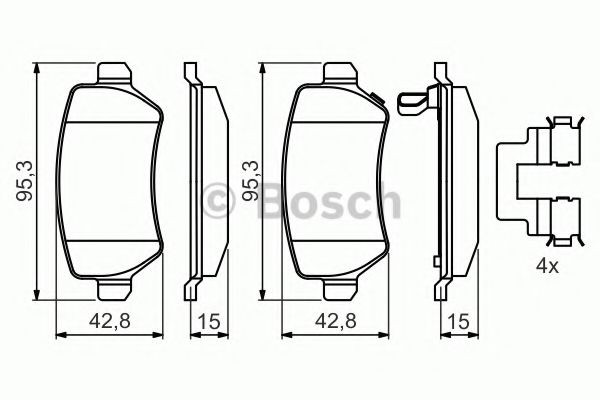 Задние тормозные колодки 0986494654 Bosch