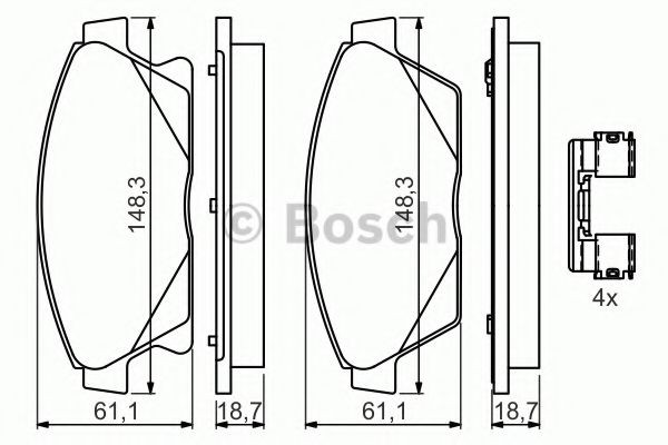 Купить 0986494657 Bosch Колодки тормозные задние, дисковые