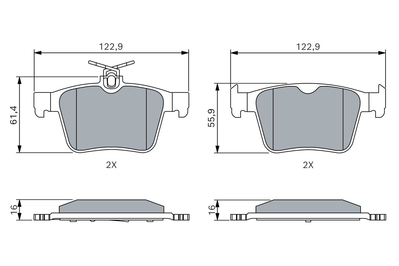 Купить 0986494658 Bosch Колодки тормозные задние, дисковые