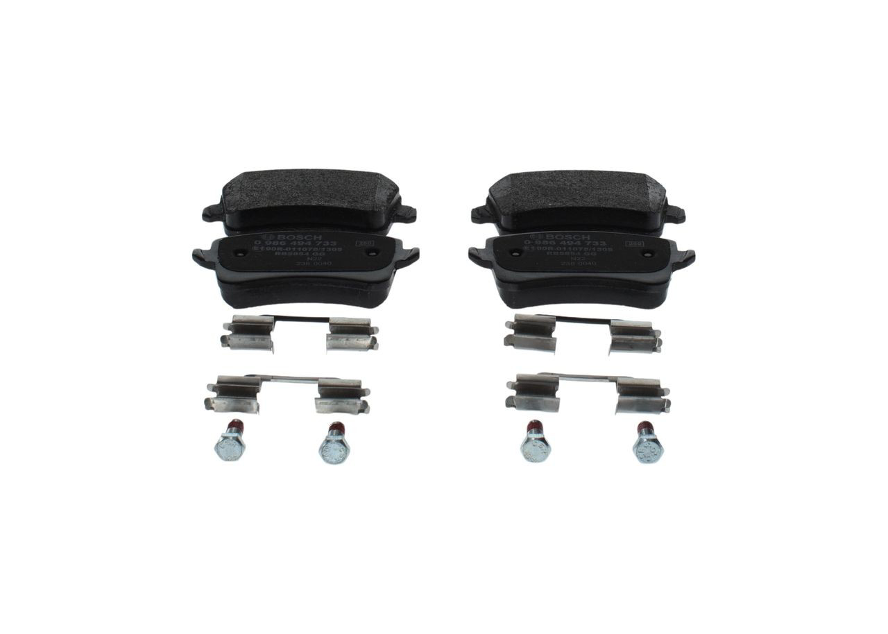 Купить 0986494733 Bosch Колодки тормозные задние, дисковые