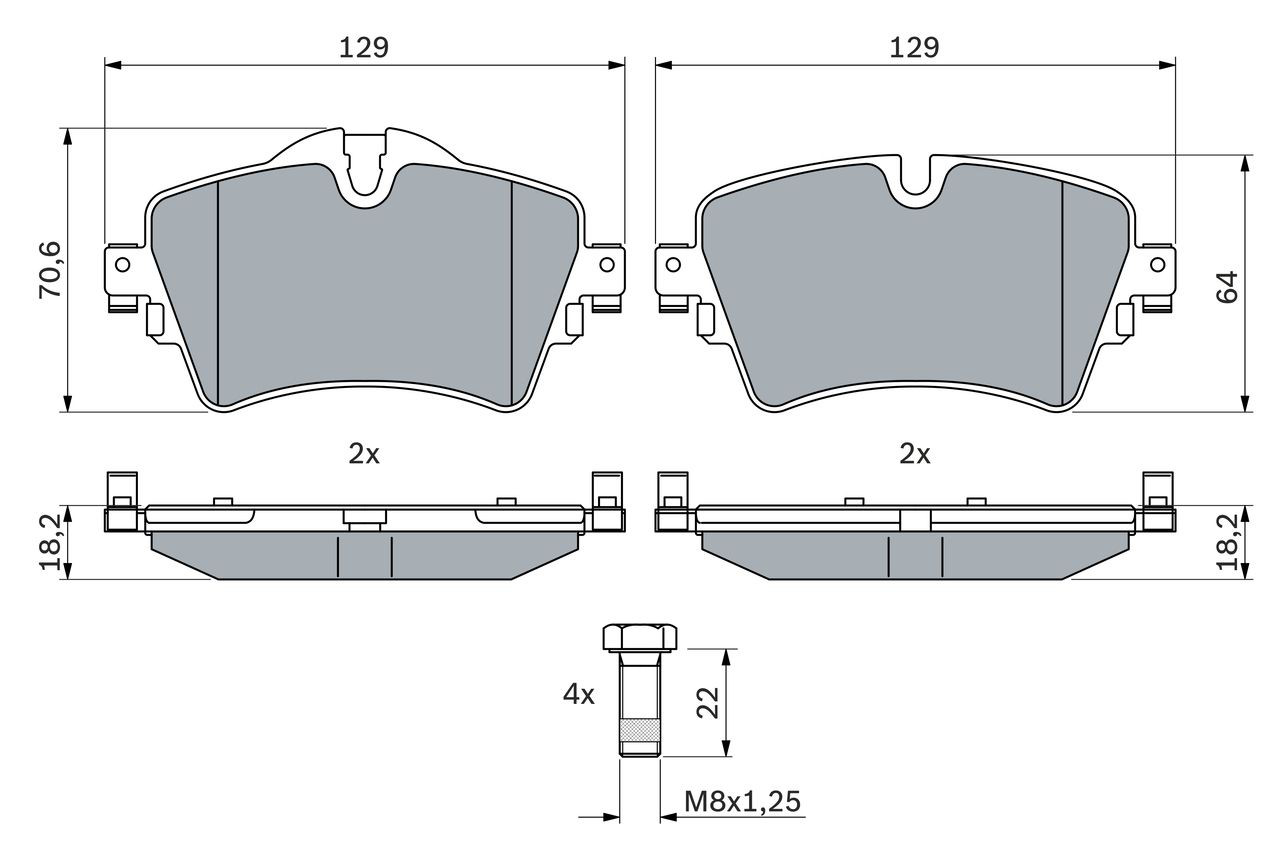 Колодки Bosch 0986494736 цена, от 50.34 USD