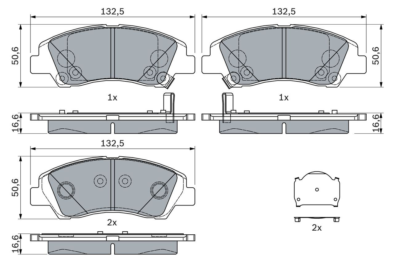 Передние тормозные колодки 0986494760 Bosch