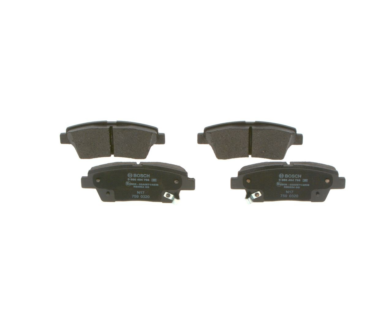 Задние тормозные колодки 0986494766 Bosch