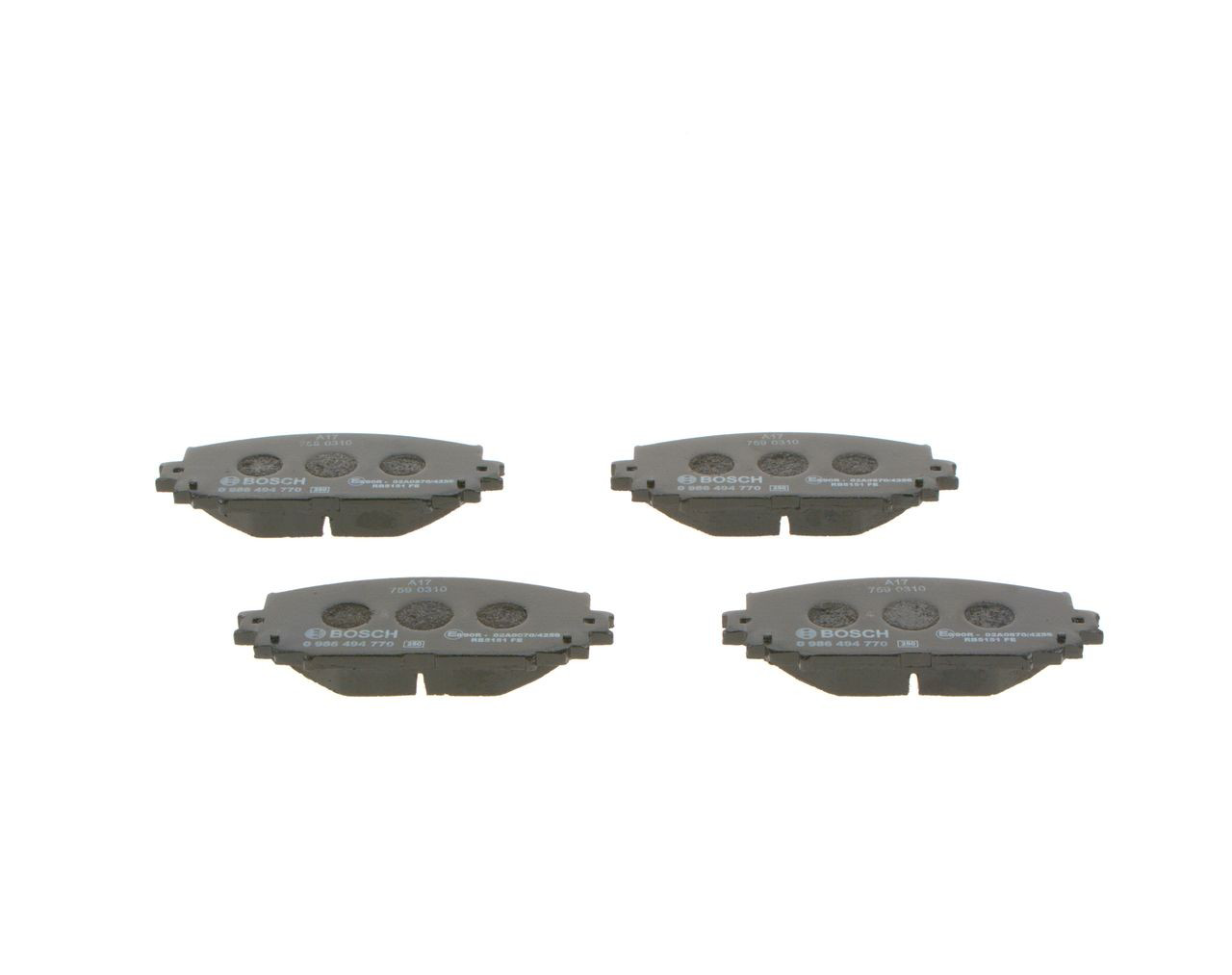 0986494770 Bosch Колодки передние
