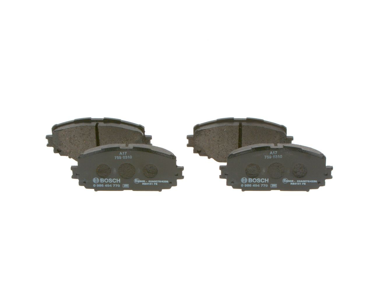 Передние тормозные колодки 0986494770 Bosch