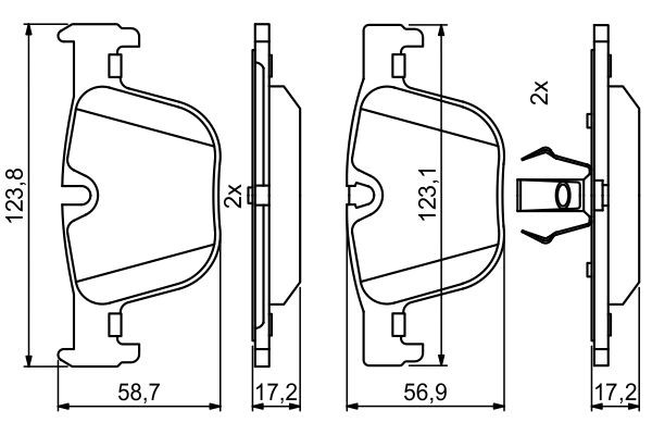 Купить 0986494786 Bosch Колодки тормозные задние, дисковые