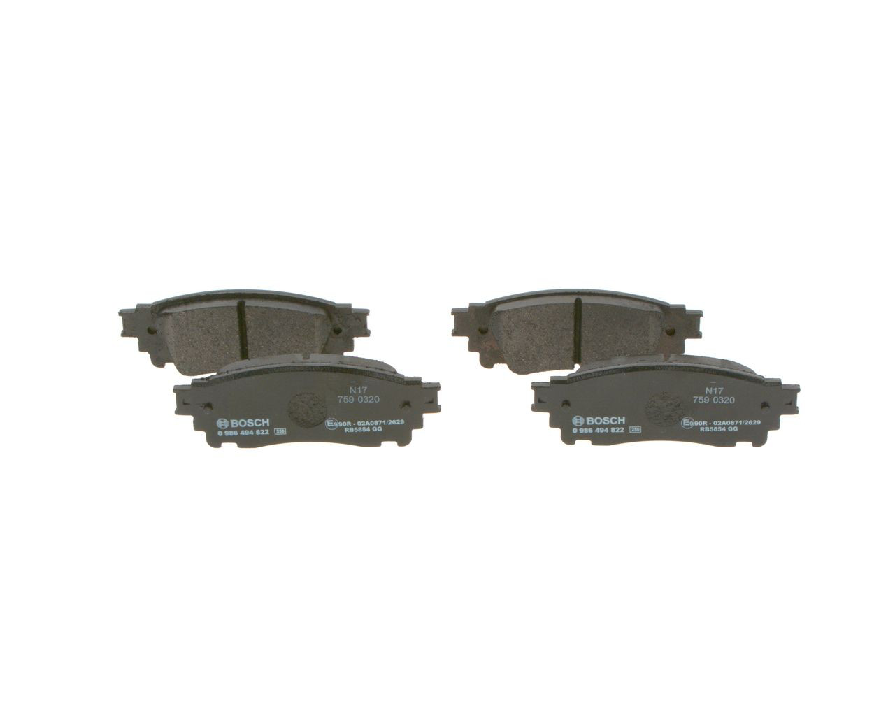 Купить 0986494822 Bosch Колодки тормозные задние, дисковые