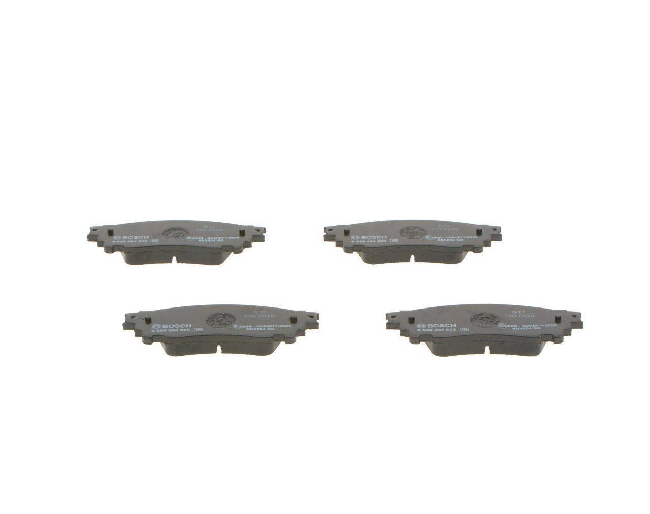 Задние тормозные колодки 0986494822 Bosch
