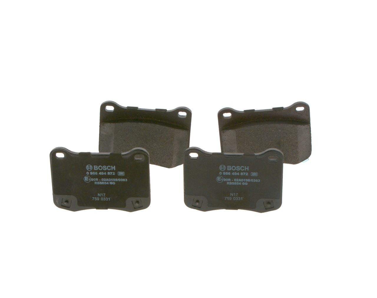 0986494872 Bosch Колодки тормозные дисковые комплект
