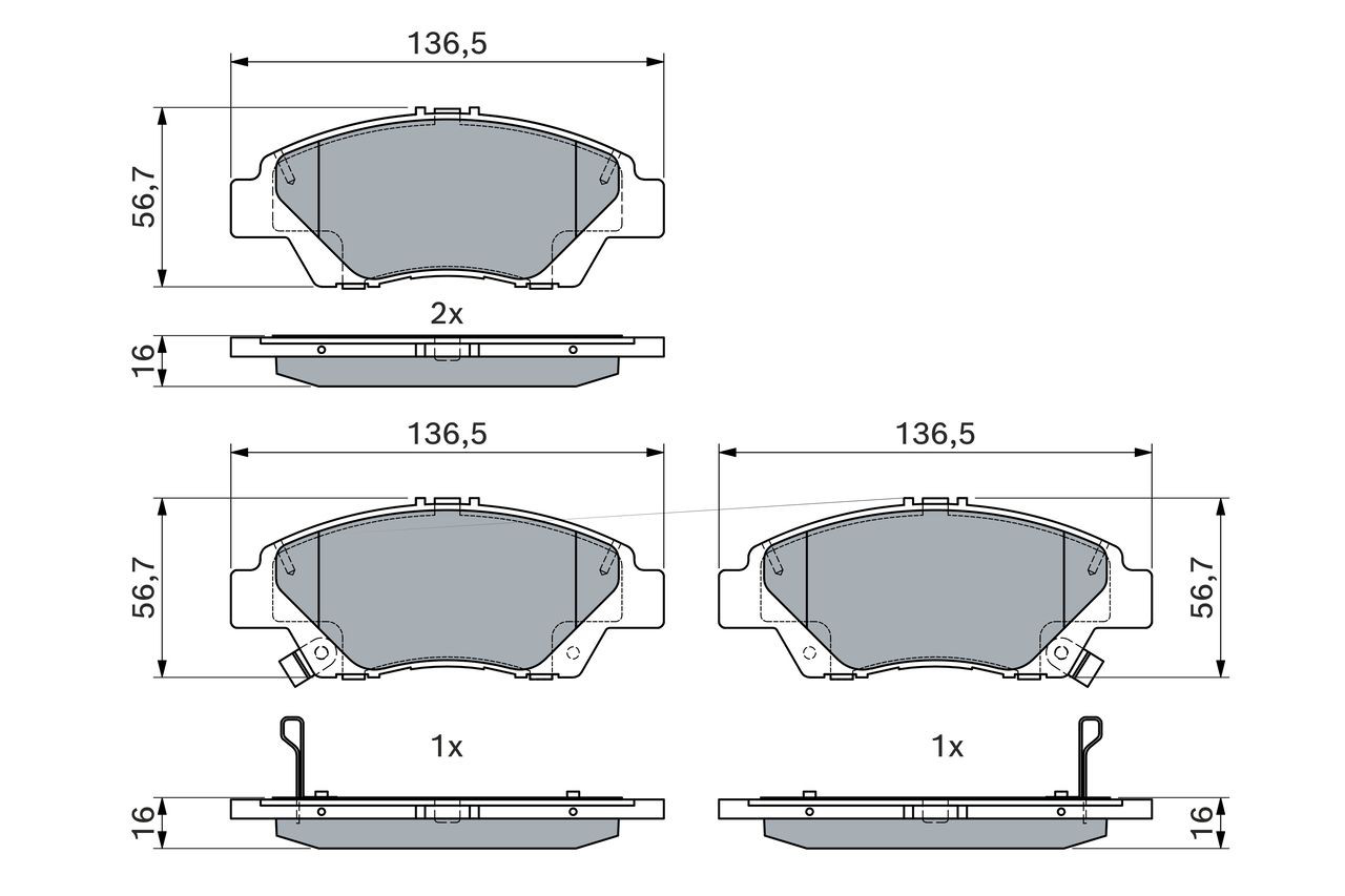 Передние тормозные колодки 0986494896 Bosch