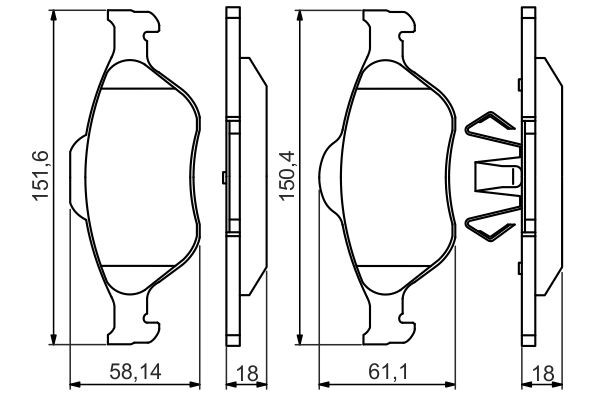 Передние тормозные колодки 0986495220 Bosch